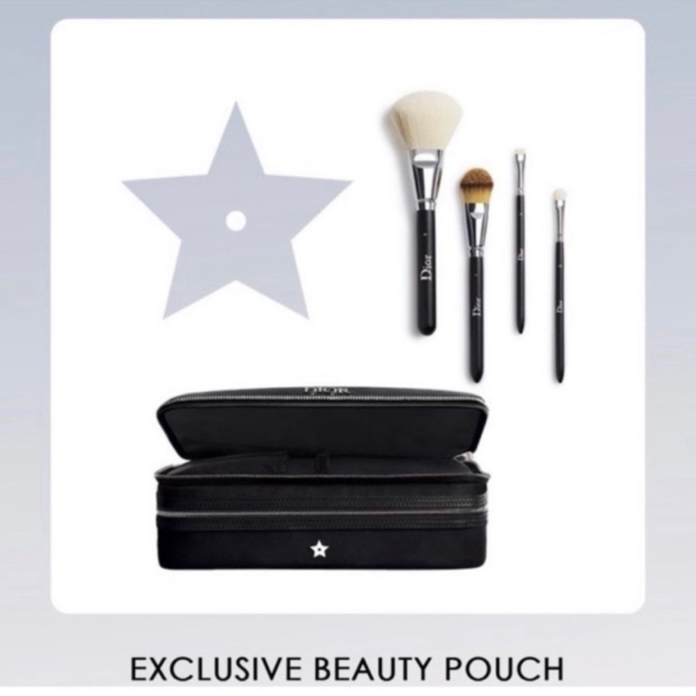 NWT Dior Black and White Brush Set with Exclusive Pouch💗